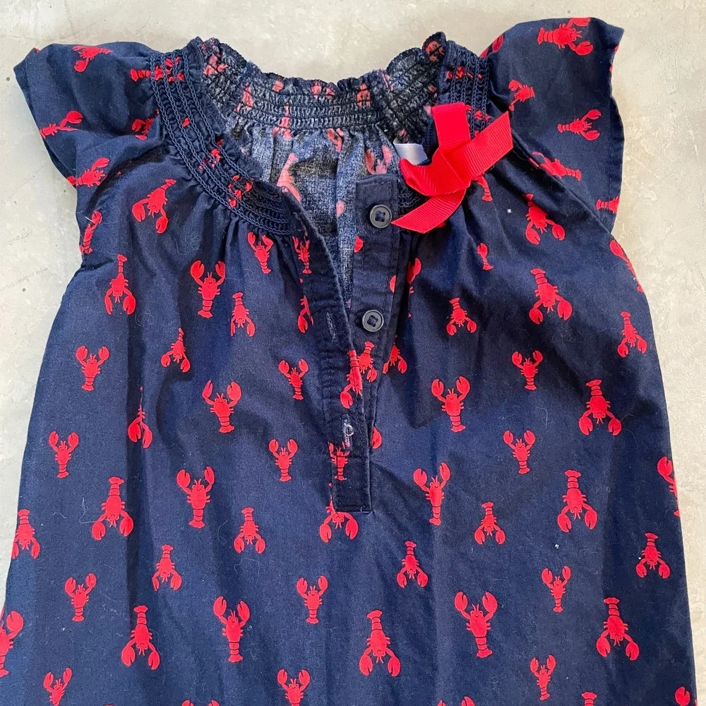 Carters Lobster One Piece 18 M Bow Cotton‎ Preppy Coastal Nautical East Coast